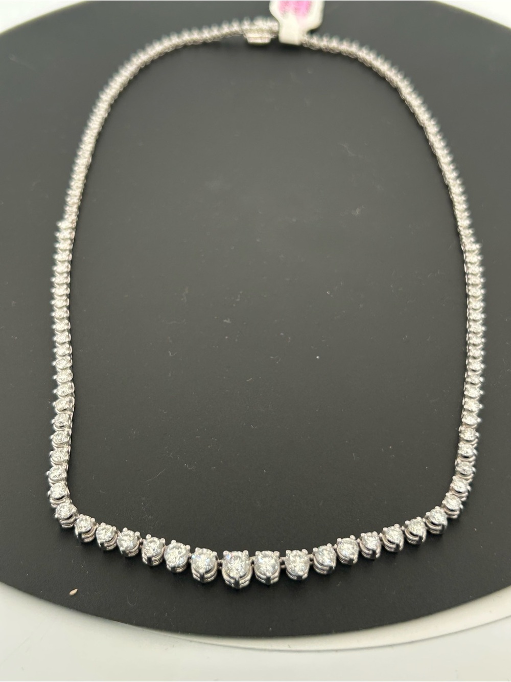 464735 - 14K white Gold Natural Diamond Tennis Necklace estimated 6.25 tcw - Picture 9 of 10
